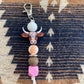 Keyring, beaded - Longhorn