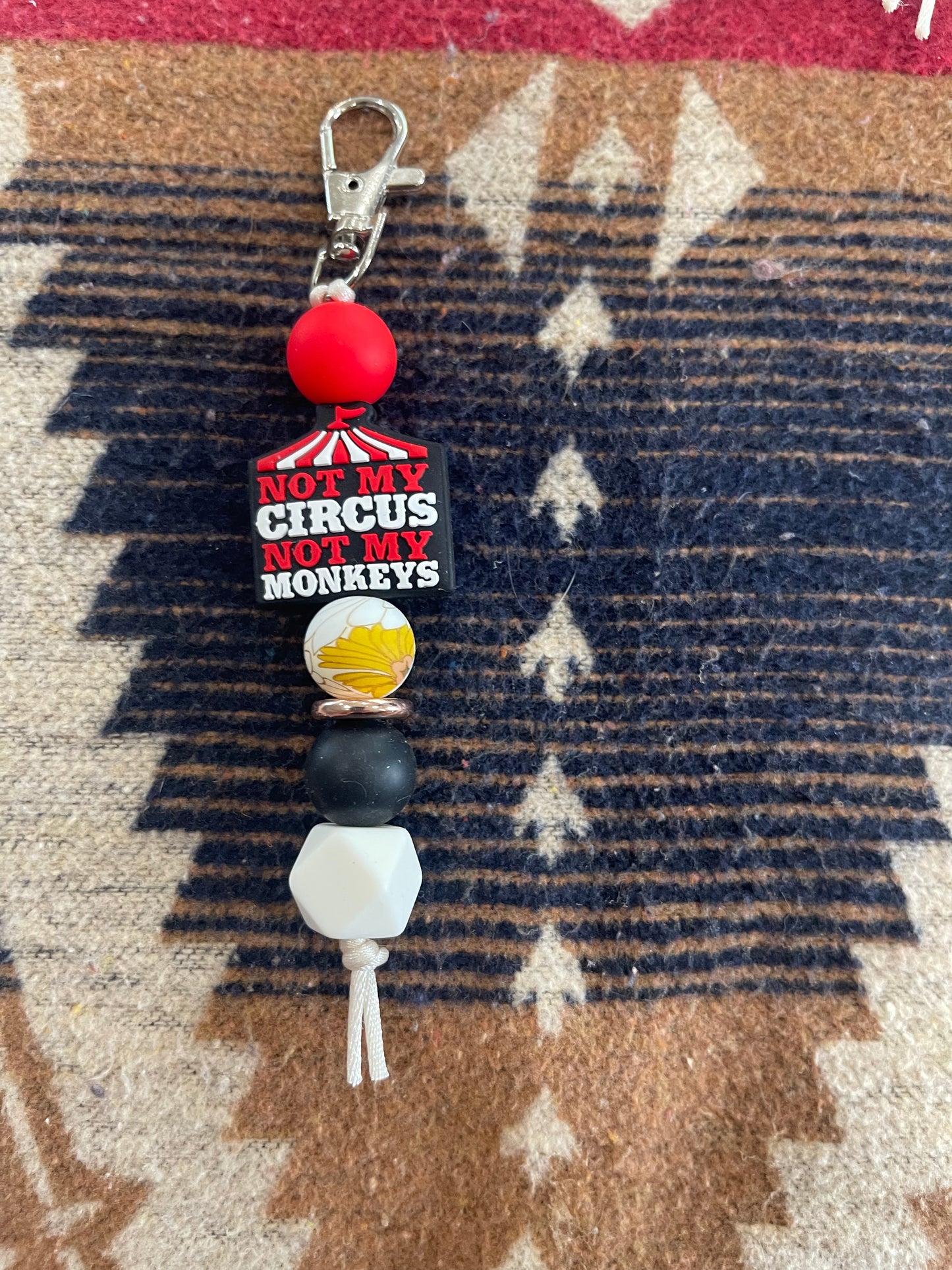 Keyring, beaded - Not my circus not my monkeys