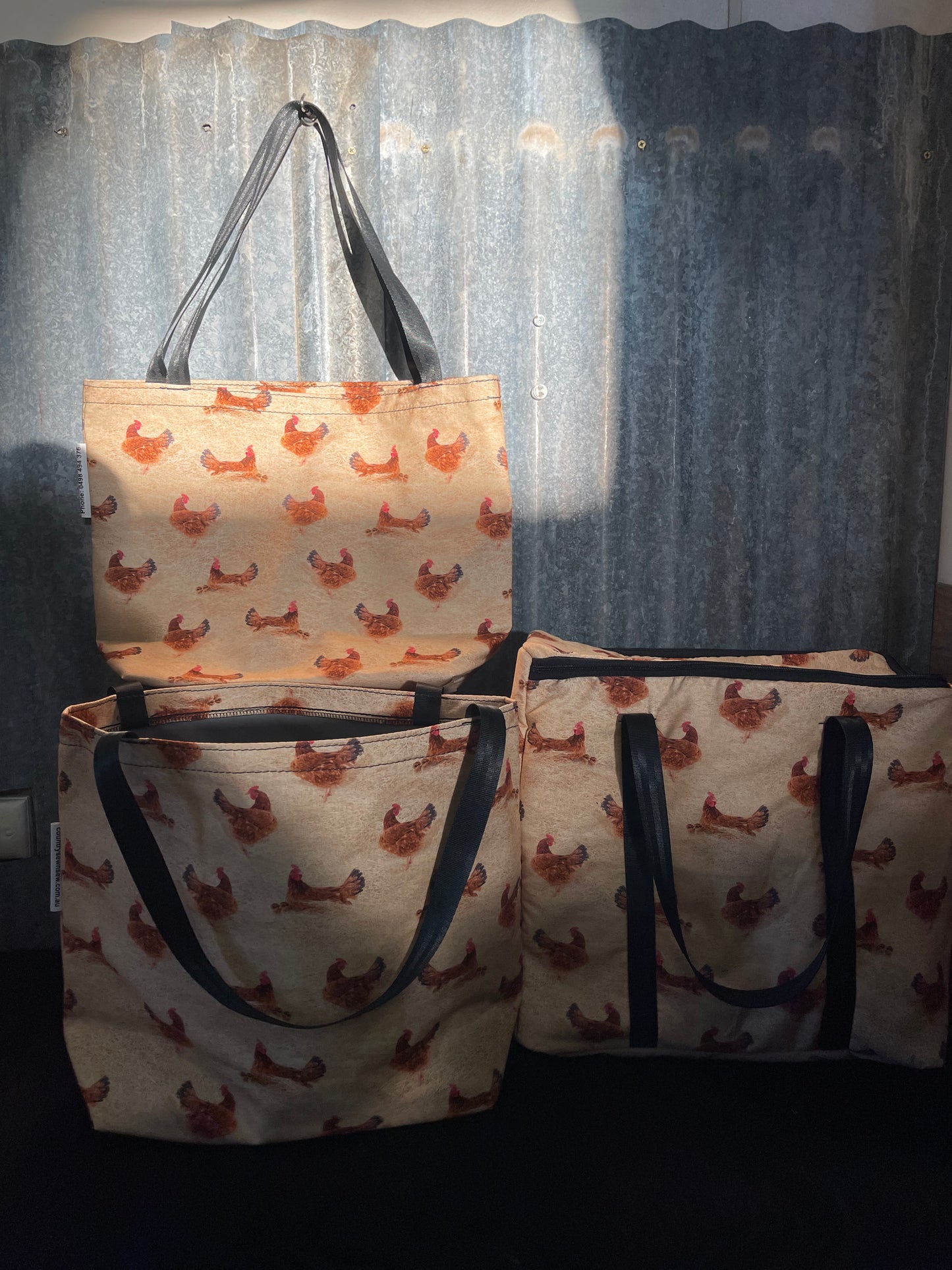 Ready made Shopping Bag Set (insulated cooler bag) - hens