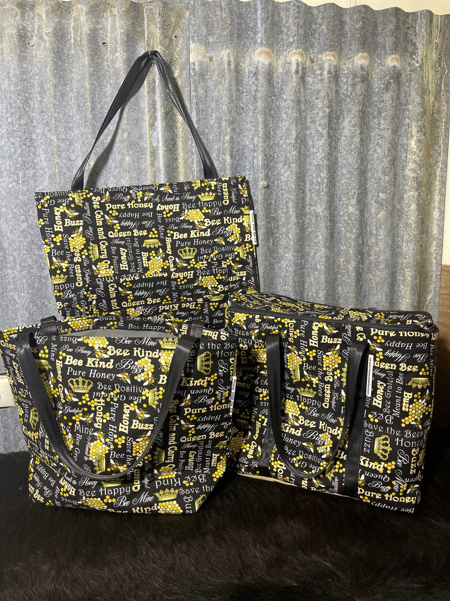 Ready made Shopping Bag Set (insulated cooler bag) - Bees