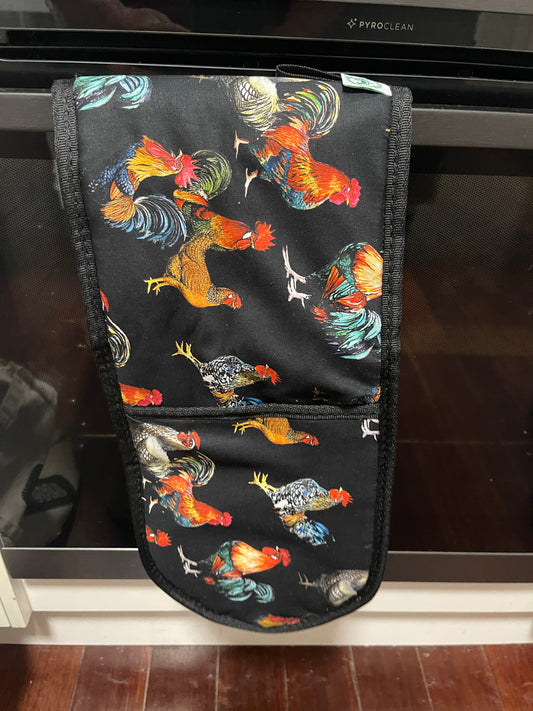 Ready made oven mitt - Roosters