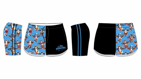 Pre order Footy Shorts - crazy cows