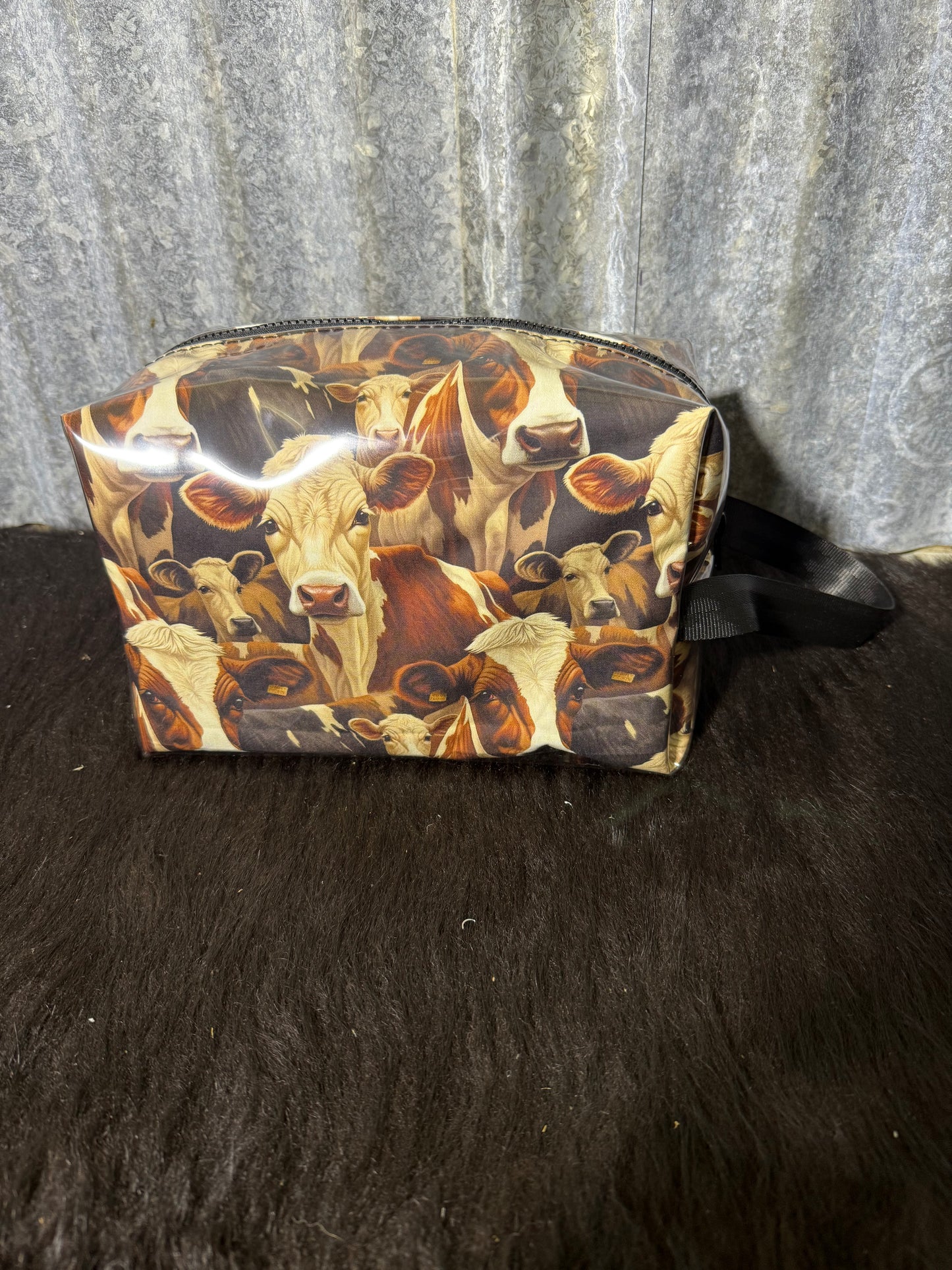 Box Toiletry Bag - Cows