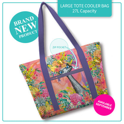 Lisa Pollock - Large tote cooler bag - Happy Emu