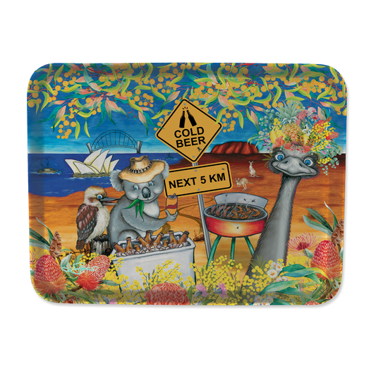 Lisa Pollock Small Melamine Serving tray - Cold Beer
