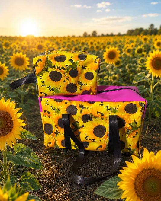 Ready made Overnight bag and toiletry bag set -  Sunflowers