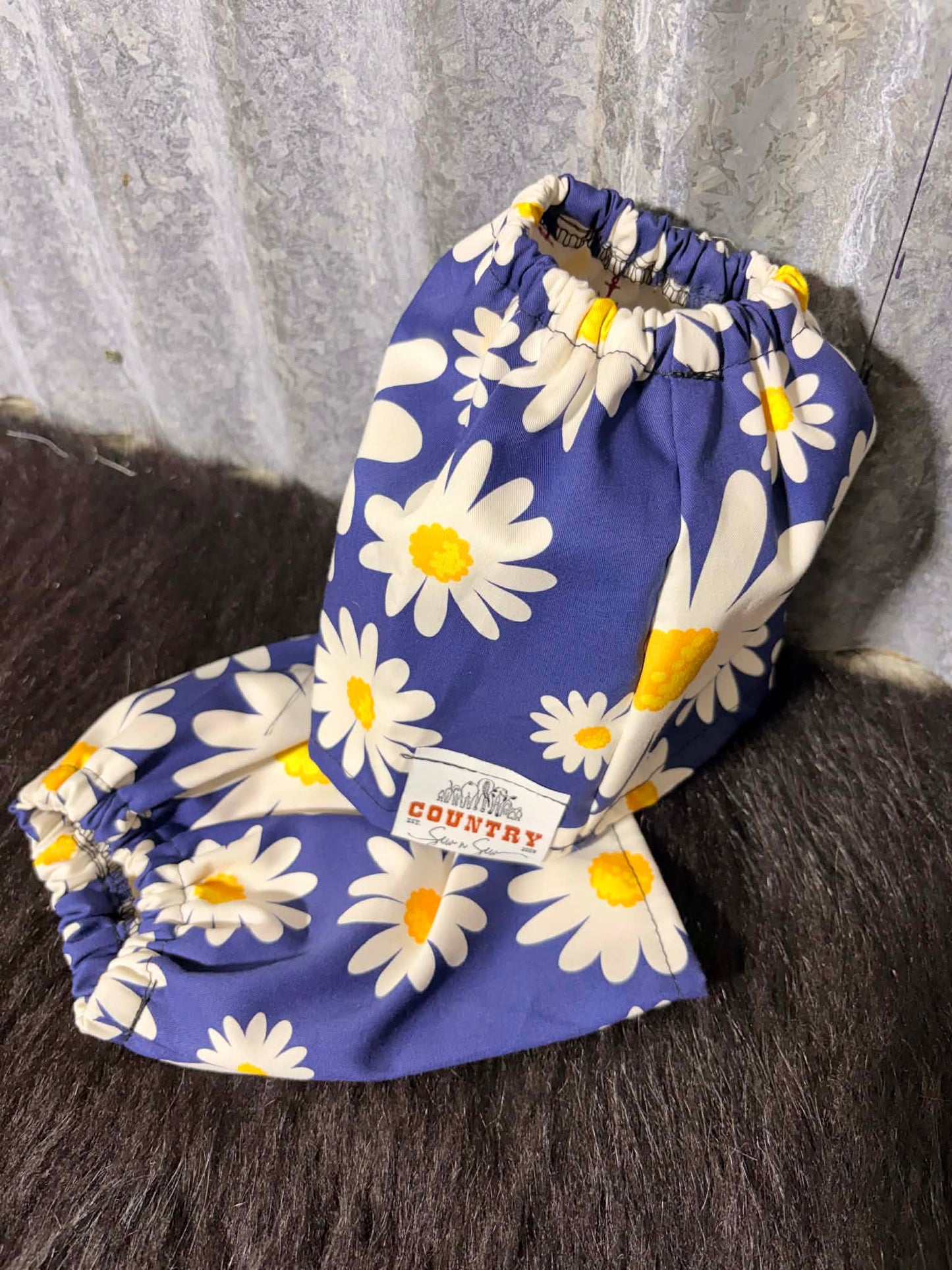 Fabric sock savers- Daisies on blue