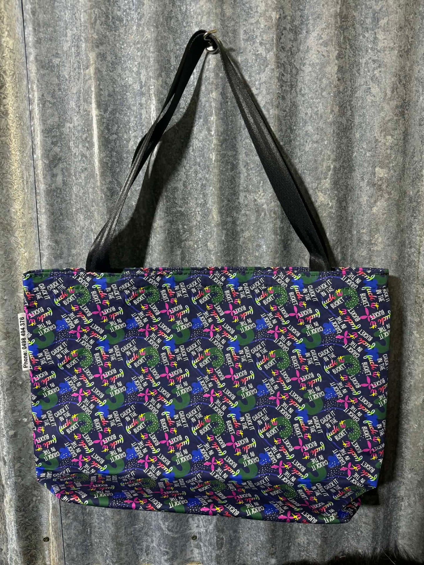 Fabric Shopping bag - (Ready Made) -SWEARING - Chuck in the F&*k it bucket