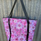 Mystery shopping  bag with zip - flower power pink