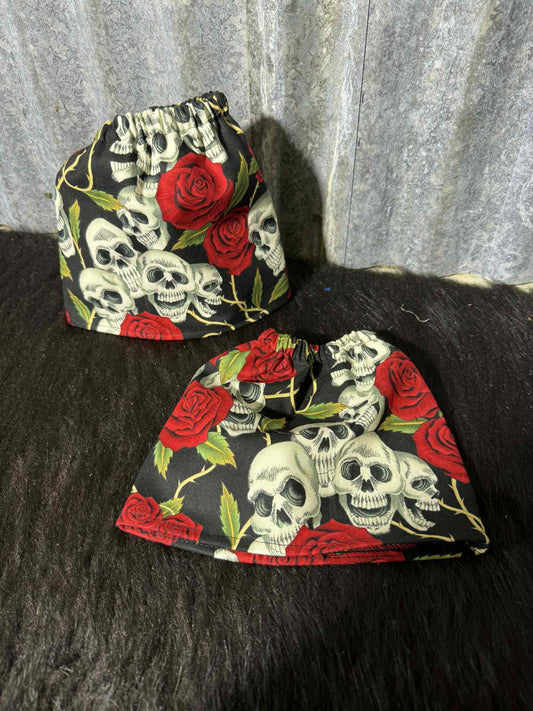 Fabric sock savers- Skull and Roses