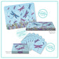 Lisa Pollock placemats and coasters set. - Lavender Dragonflies