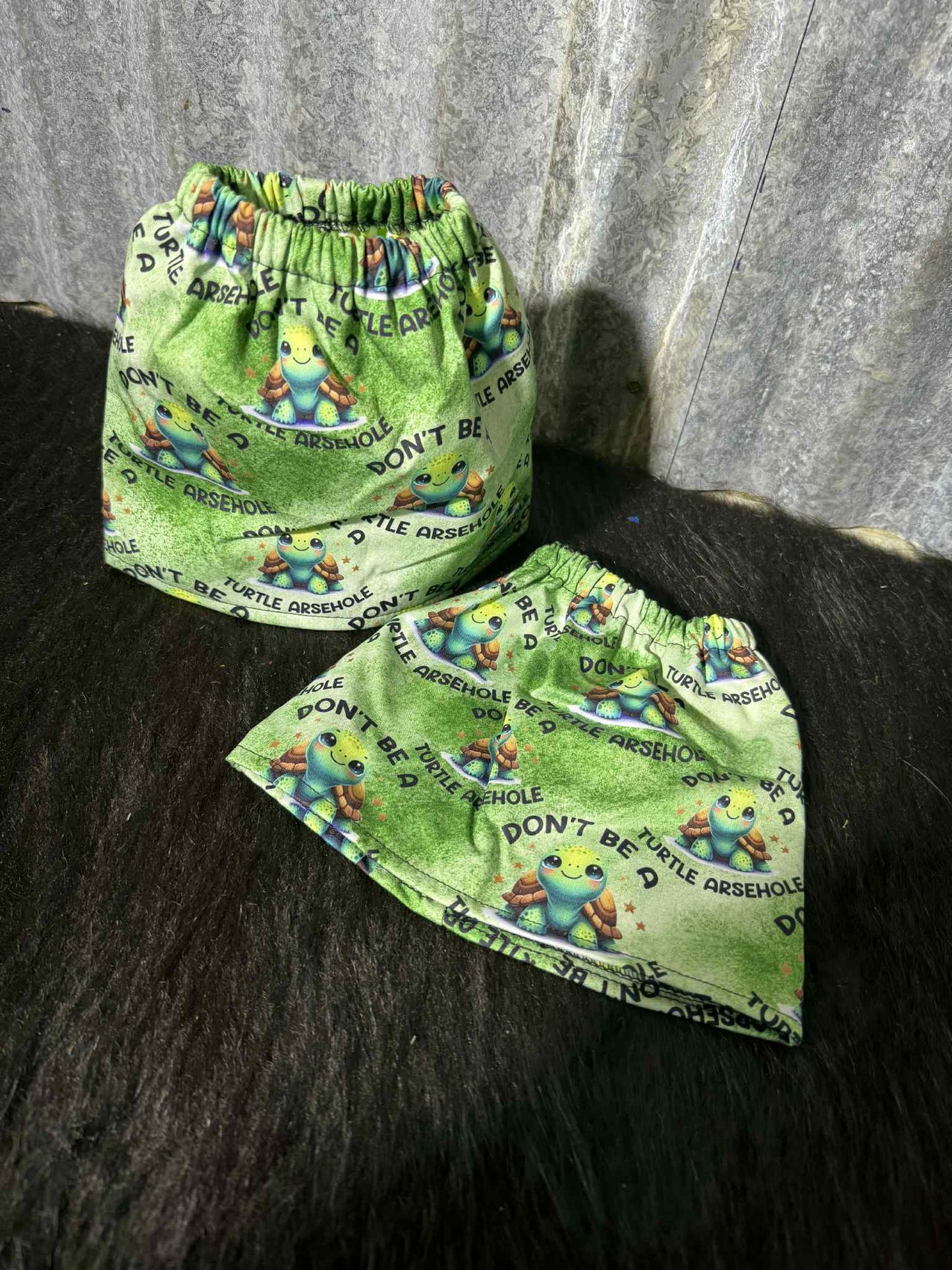 Fabric sock savers- Don't be a Turtle asshole