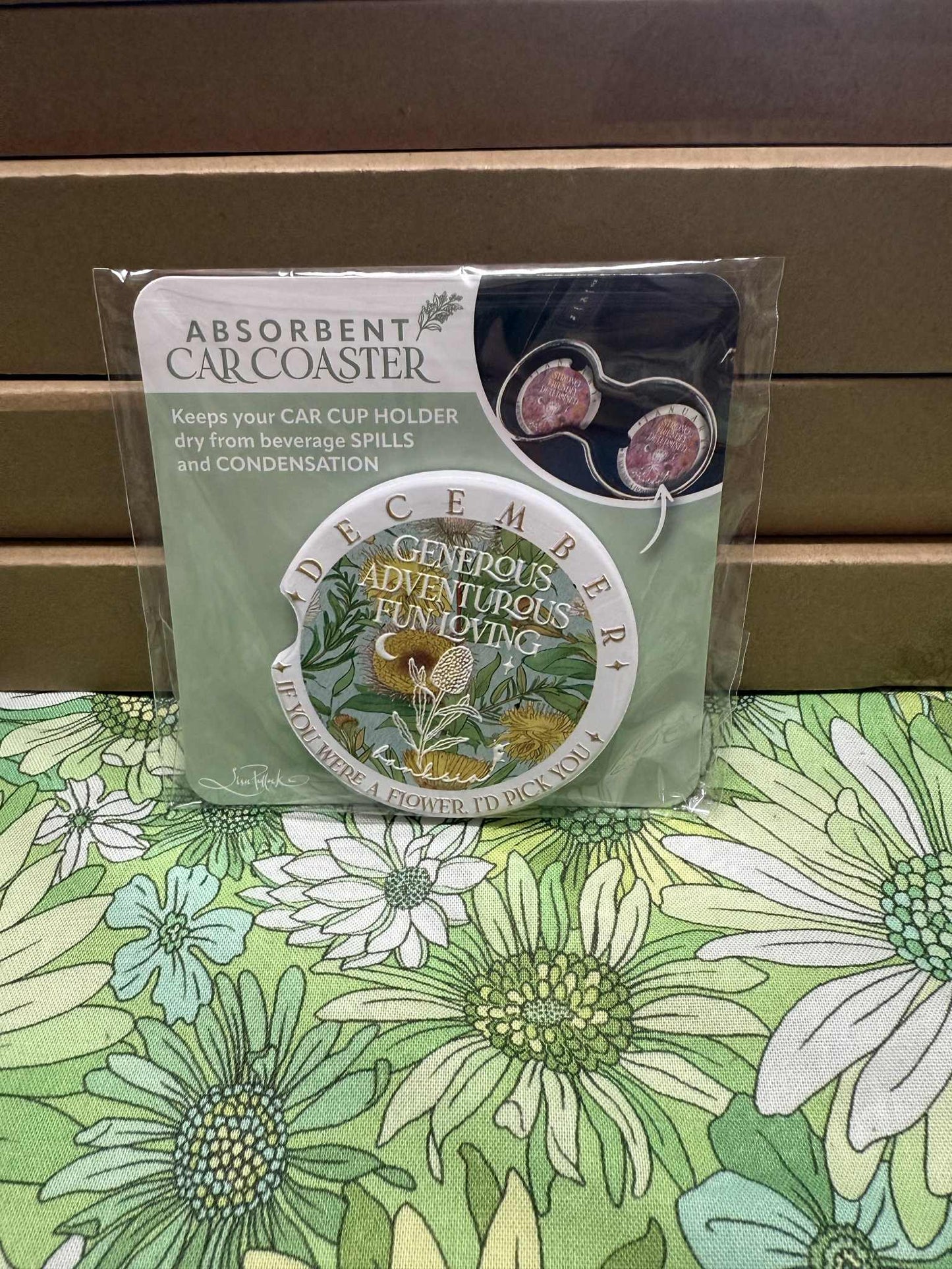 Lisa Pollock Car Coaster - December