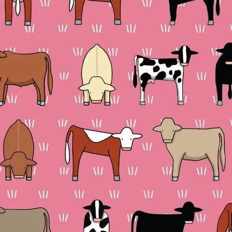Red Tractor farm Swag Blanket - pink cows