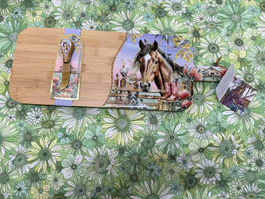 Lisa Pollock Bamboo Platter Board - Country Dusk