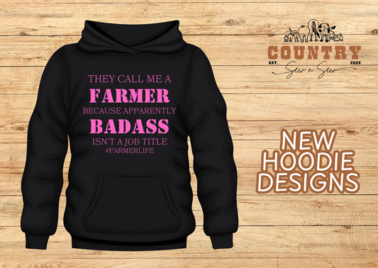 Farming Hoodie - Farmer Pink