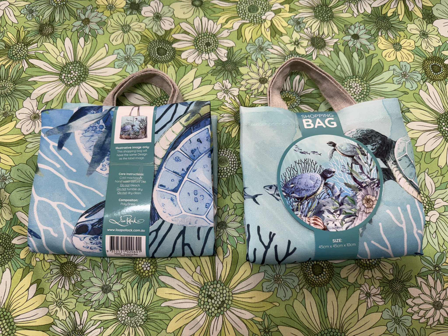 Lisa pollock shopping bag - Reef Turtles