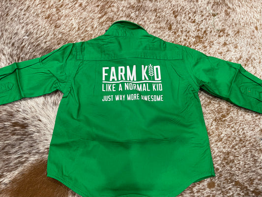Kids Pilbara Shirt - farm kid.