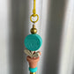 Keyring, beaded - Wallen flower pot.