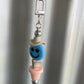 Keyring, beaded - blue cowboy