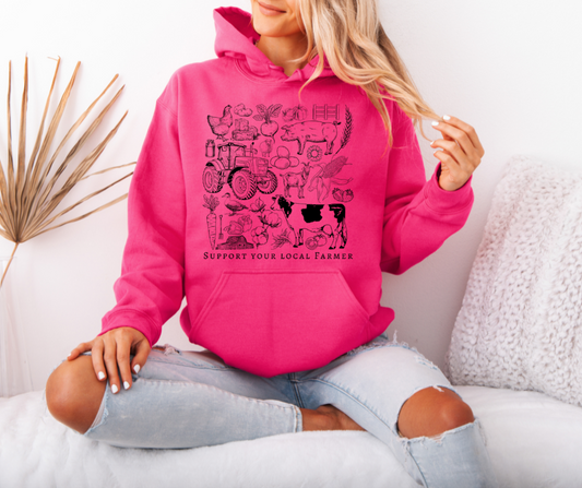 Farming Hoodie - (proceeds donated) Support your local farmer. Animals