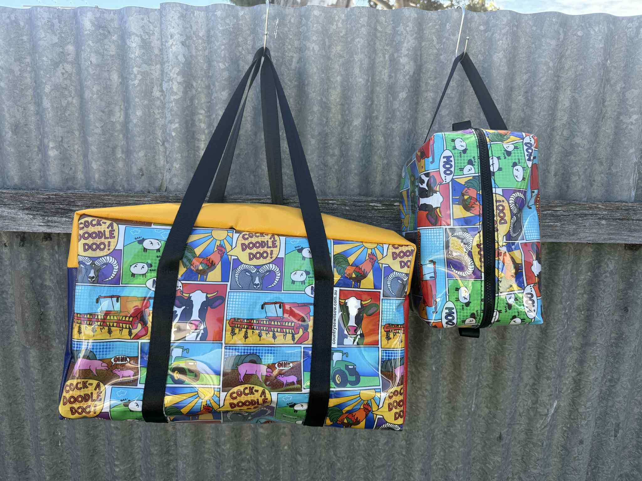 Ready made Overnight bag and toiletry bag set - Comic Farm – Country ...