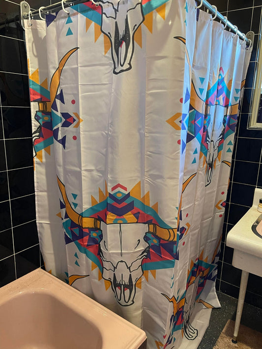 Shower curtains - Aztec Longhorn