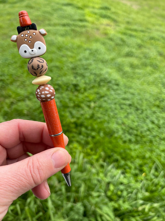 Deer hunter orange beaded pen
