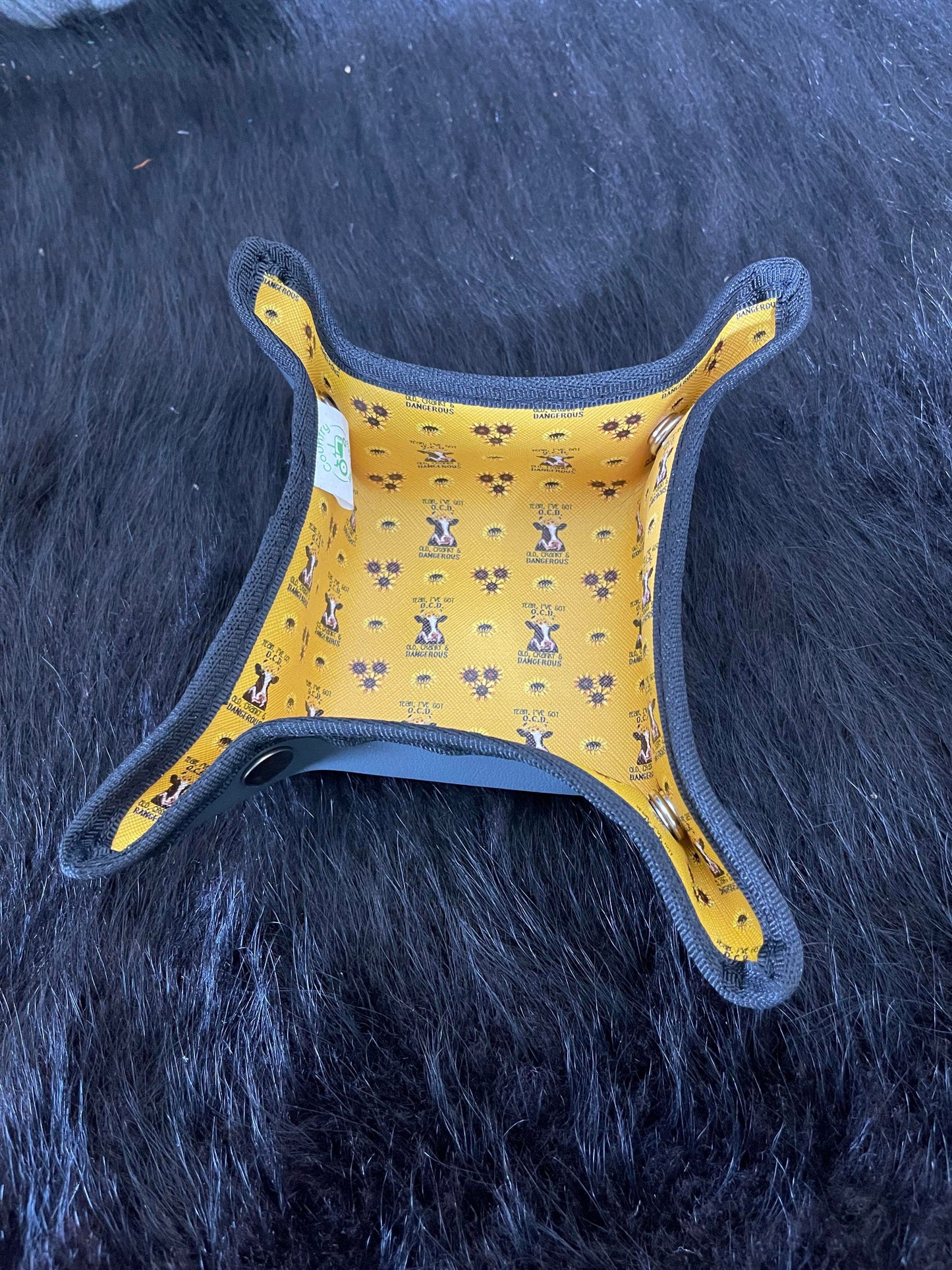 Vinyl trinket tray - small - Cows