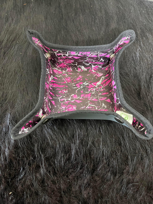 Vinyl trinket tray - small - Pink Camo