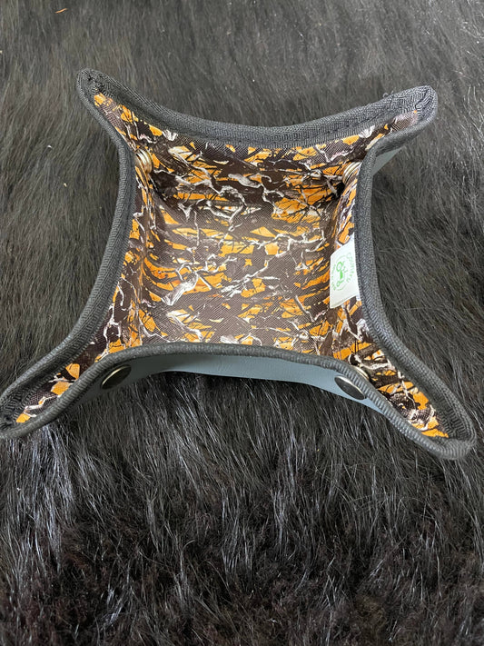 Vinyl trinket tray - small - Orange Camo