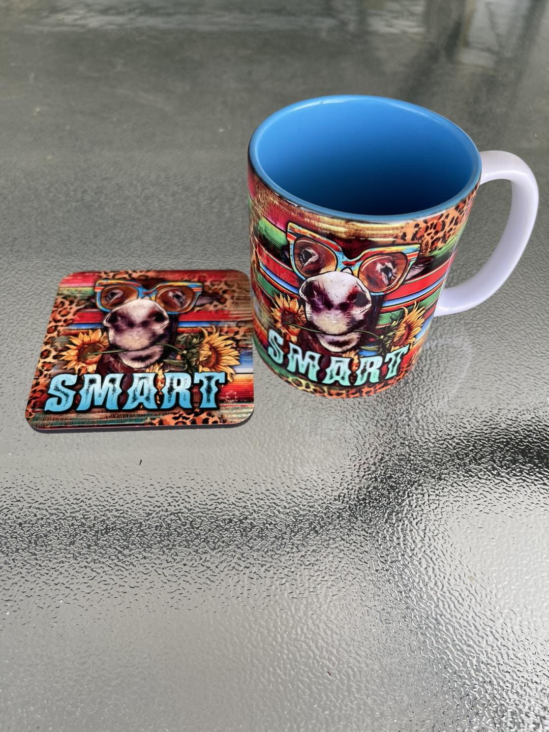 Printed Mug and coaster set- Smart Ass