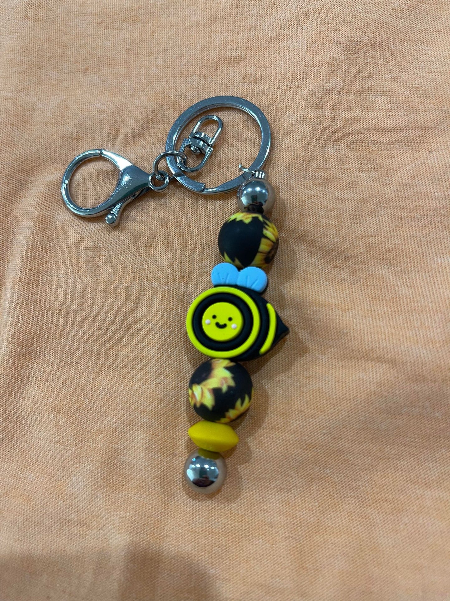 Bee-Have Beaded Keyring