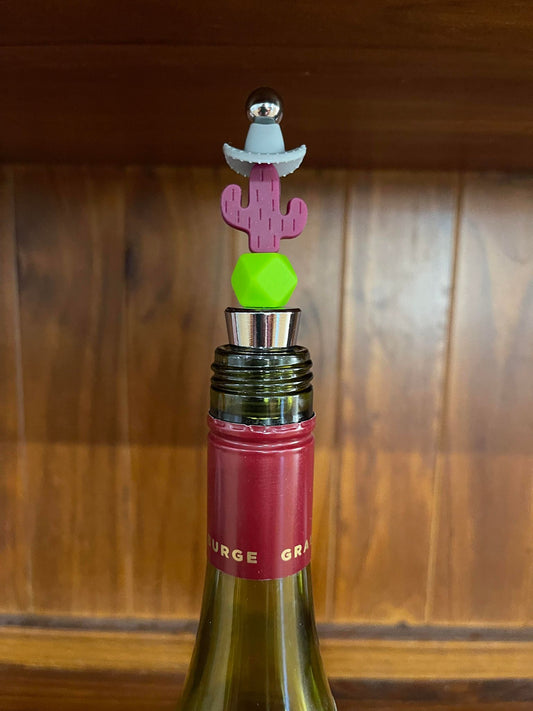 Cowboys and fine wine Beaded Wine Stopper.