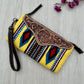 Tooled Saddle Blanket Clutch - Yellow