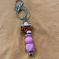 Pretty in pink Beaded Keyring