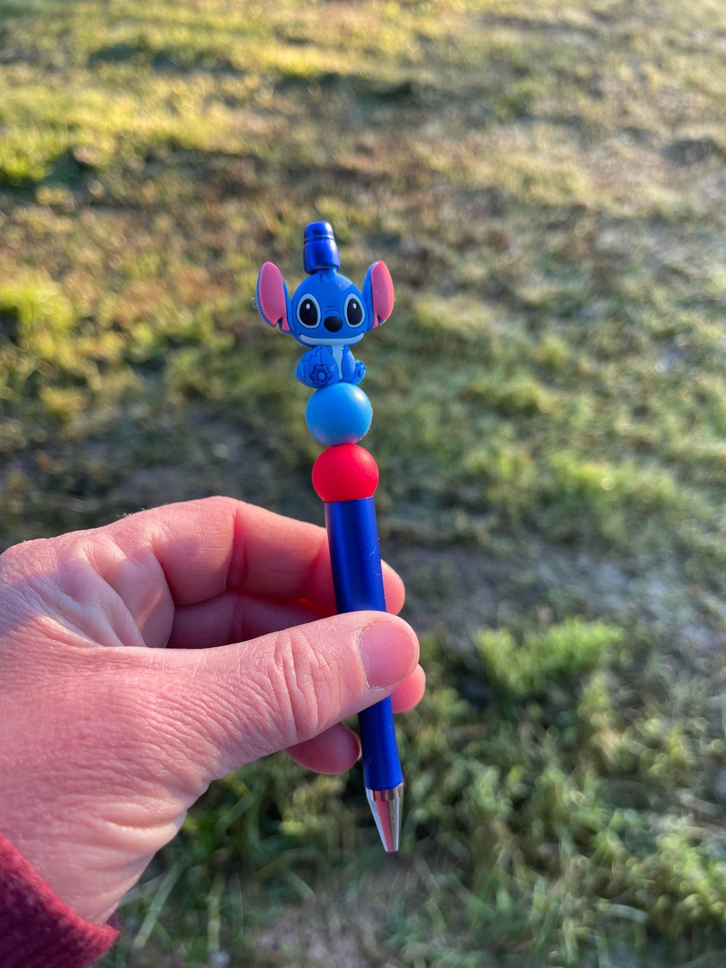 Stitch blue beaded pen