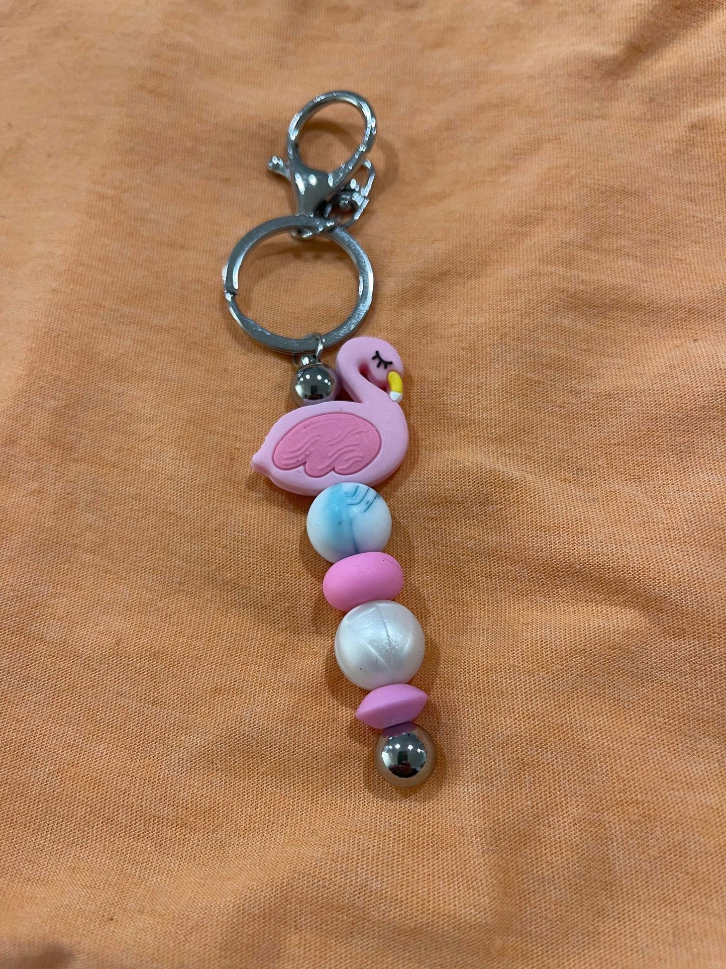 What the flock Beaded Keyring