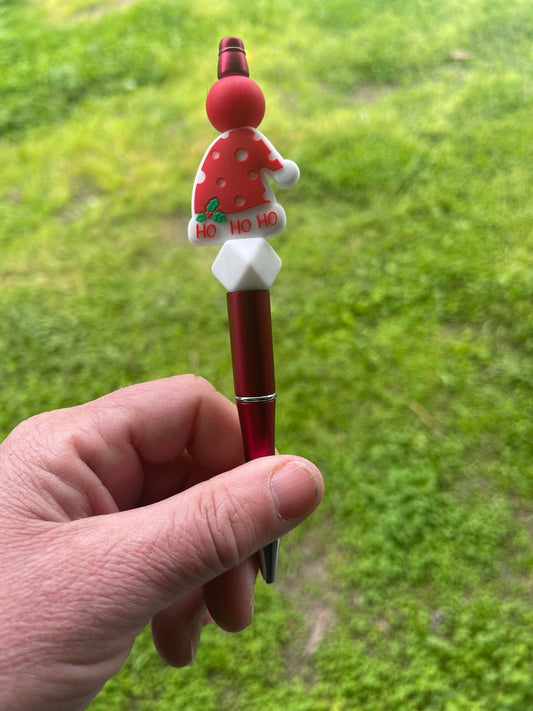 Ho Ho Ho santa's on his way beaded pen