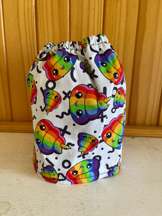 Fabric sock savers - Rainbow poo emoji