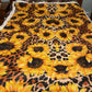 Sherpa fleece blanket - Sunflower leopard
